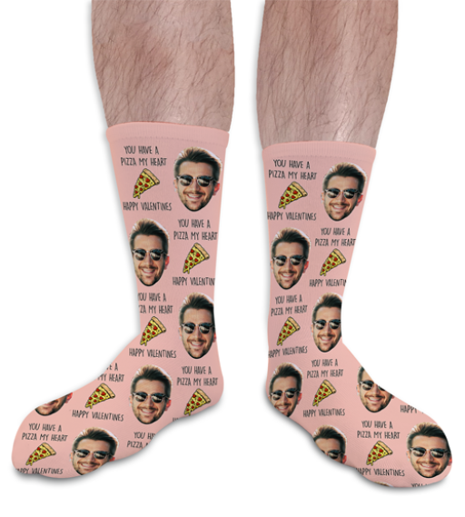 Pizza My Heart Valentines Day Personalised Socks