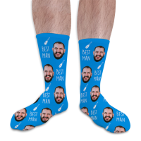 Best Man Personalised Photo Socks Wedding