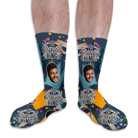 Birthday King Personalised Photo Socks 