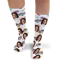 Birthday Vibes Personalised Photo Socks 
