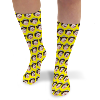 Coloured Background Personalised Photo Socks