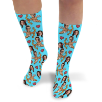 Valentines Day Personalised Socks Cupid