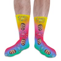 Happy Birthday 3 Personalised Photo Socks 