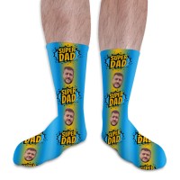 Super Dad 2 Fathers Day Personalised Photo Socks 