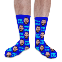 Top Dad Fathers Day Personalised Photo Socks 