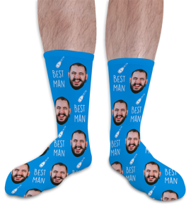 Best Man Personalised Photo Socks Wedding