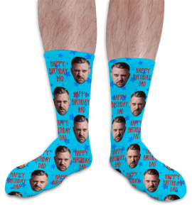Happy Birthday Relatives Stars Personalised Photo Socks 