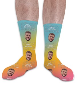 Happy Birthday Personalised Photo Socks 