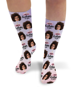 Happy Birthday To You Personalised Photo Socks 