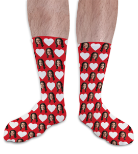 Valentines Day Personalised Socks Hearts 1