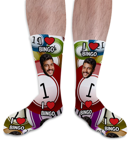 I Love Bingo Personalised Photo Socks