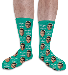 Last Day Of Freedom Personalised Photo Socks Wedding
