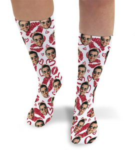 Valentines Day Personalised Socks Lips