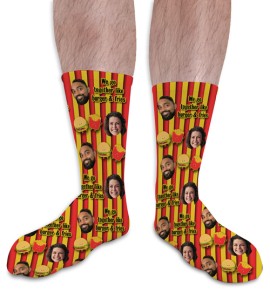 We Go Together Like Burger & Fries Valentines Day Personalised Socks