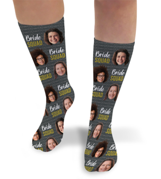 Bride Squad Personalised Photo Socks Wedding