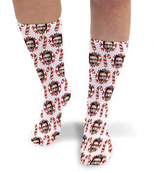 Candy Cane Christmas Personalised Socks