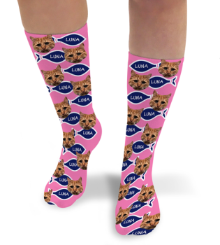 Personalised Pet Photo Socks Cat 