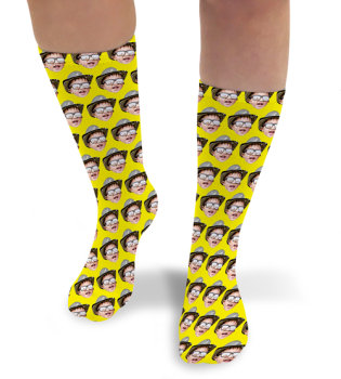 Coloured Background Personalised Photo Socks