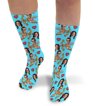 Valentines Day Personalised Socks Cupid