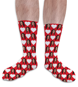 Valentines Day Personalised Socks Hearts 1