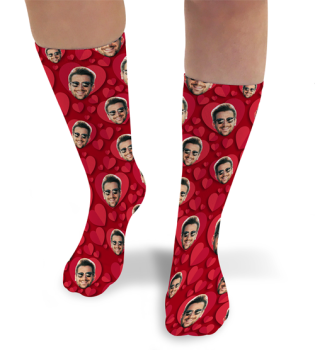 Valentines Day Personalised Socks Hearts 3