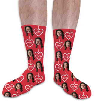 Valentines Day Personalised Socks I Love You