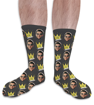 King Of The House  Fathers Day Personalised Photo Socks 