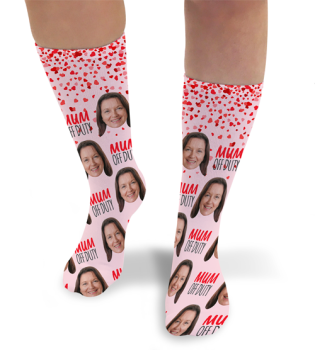 Mum Off Duty Personalised Photo Socks 