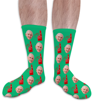 No 1 Dad Fathers Day Personalised Photo Socks 