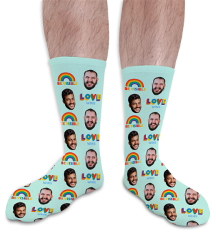 Pride 6 Personalised Photo Socks LGBT