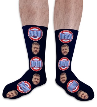 Super Dad 3 Fathers Day Personalised Photo Socks 