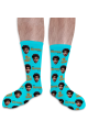 Birthday & Add Their Age Blue Personalised Photo Socks 