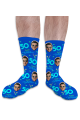 Birthday & Add Their Age Chamagne Personalised Photo Socks 