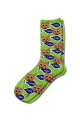 Personalised Pet Photo Socks Cat Lime Green