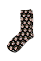Coloured Background Personalised Photo Socks Black