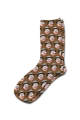 Coloured Background Personalised Photo Socks Brown