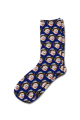 Coloured Background Personalised Photo Socks Navy Blue