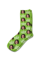 Photo & Message Valentines Day Personalised Photo Socks Lime Green