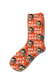 Photo & Message Personalised Photo Socks Dark Orange