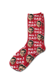 Photo & Message Personalised Photo Socks Dark Red