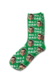 Photo & Message Personalised Photo Socks Green