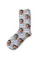 Photo & Message Personalised Photo Socks Grey