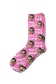 Photo & Message Personalised Photo Socks Pink