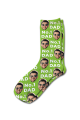 Photo & Message Personalised Photo Socks Lime Green