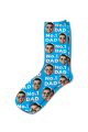 Photo & Message Personalised Photo Socks Sky Blue