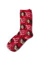 Mothers Day Red Hearts Photo & Message Personalised Photo Socks 