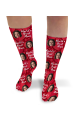 Mothers Day Red Hearts Photo & Message Personalised Photo Socks 