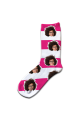 Stripey Personalised Photo Socks White Stripes