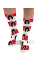 Stripey Personalised Photo Socks White Stripes