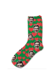 Love Hearts Valentines Day Personalised Photo Socks Green